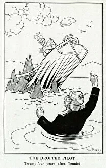 Wilhelm Collection: Cartoon, The Dropped Pilot, WW1