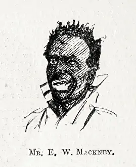 Cartoon, E W Mackney, Ethiopian entertainer