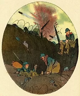 Shelling Collection: Cartoon, After the explosion, WW1