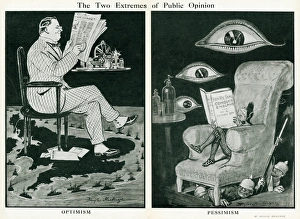 Spies Collection: Cartoon, The Two Extremes of Public Opinion, WW1