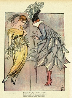 Cartoon, The Fashionable Shape, WW1 Cartoon, The Fashionable Shape, WW1
