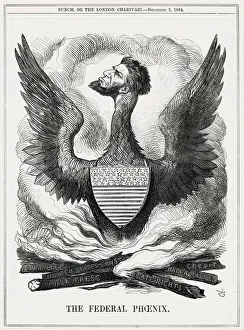 Images Dated 10th March 2020: Cartoon, The Federal Phoenix (Abraham Lincoln)