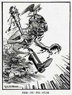Cartoon, Fee-Fi-Fo-Fum, WW1 Cartoon, Fee-Fi-Fo-Fum, WW1