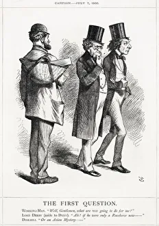 Franchise Prints: Cartoon, The First Question (Derby and Disraeli)
