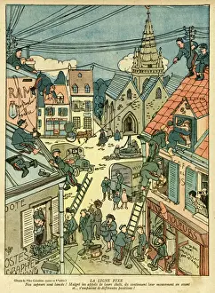 Cartoon, The Fixed Line, WW1