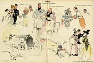 Admiration Gallery: Cartoon, the French aviator as hero, WW1