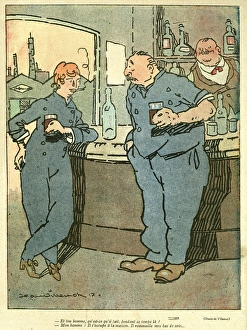 Images Dated 30th October 2015: Cartoon, French munitions factory workers, WW1