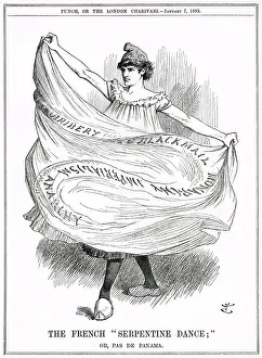 Images Dated 19th February 2020: Cartoon, The French Serpentine Dance (Panama Scandal)