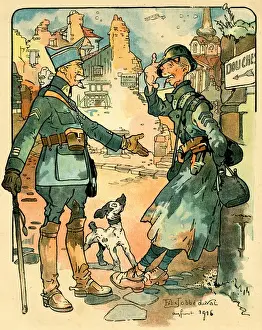 Winning Prints: Cartoon, Two French soldiers, WW1