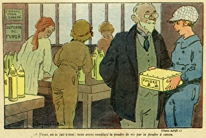 Images Dated 30th October 2015: Cartoon, French women in munitions factory, WW1