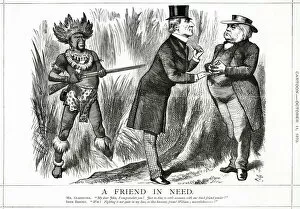 Tenniel Gallery: Cartoon, A Friend in Need (Gladstone and Bright)
