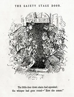 Cartoon, The Gaiety Theatre Stage Door Cartoon, The Gaiety Theatre Stage Door