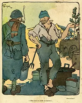 Joking Prints: Cartoon, Gathering laurels, WW1