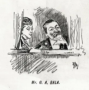 Cartoon, George Augustus Sala, writer and journalist