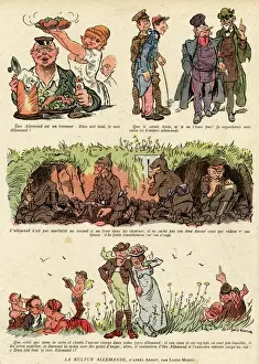 Idealistic Prints: Cartoon, German Culture, after Ardnt, WW1