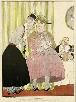 Cartoon, German women gossipping, WW1