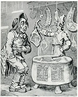 Images Dated 20th February 2020: Cartoon by Gillray, a poor man goes hungry