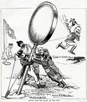Giving Prints: Cartoon, Giving him his place in the sun, WW1