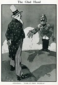 Louvain Prints: Cartoon, The Glad Hand, WW1