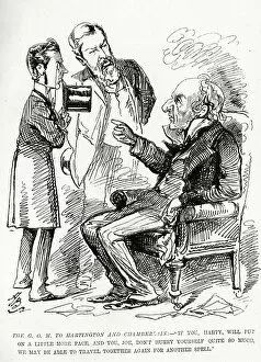 Liberals Collection: Cartoon, Gladstone, Hartington and Chamberlain