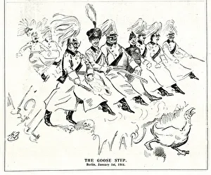 Images Dated 22nd August 2019: Cartoon, The Goose Step, Berlin, 1 January 1914