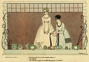 Cauliflower Prints: Cartoon, Growing vegetables, WW1
