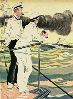 Choppy Prints: Cartoon, Guarding Salonika, WW1