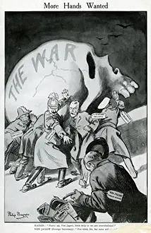 Romania Prints: Cartoon, More Hands Wanted, WW1
