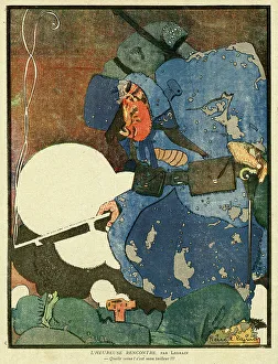 Grim Prints: Cartoon, The happy meeting, WW1