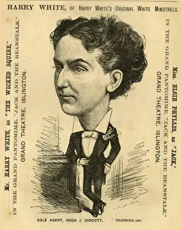 Squire Prints: Cartoon, Harry White of the Original White Mistrels