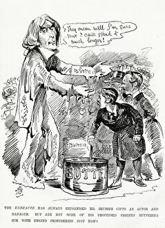 Cartoon, Henry Irving being buttered up
