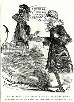 Cartoon, Henry Irving and Mephistopheles