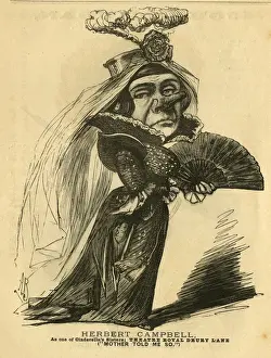 Entracte Prints: Cartoon, Herbert Campbell as an Ugly Sister