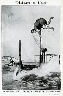 Warnings Prints: Cartoon, Holidays as Usual, WW1
