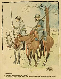 Shelling Collection: Cartoon, Two Horses, WW1