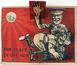 Images Dated 30th April 2012: Cartoon image of a Tommy spanking the Kaiser