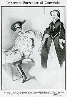 Handing Prints: Cartoon, Important Surrender of Copyright, WW1