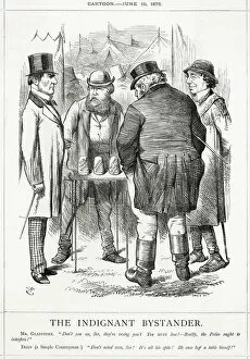 Exchequer Collection: Cartoon, The Indignant Bystander (Gladstone and Disraeli)