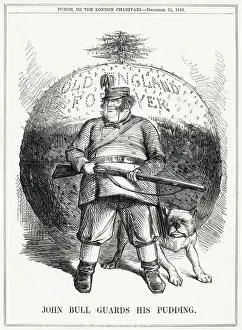 Cartoon, John Bull Guards his Pudding