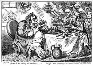 Admirals Gallery: Cartoon, John Bull taking a Luncheon