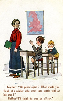 Images Dated 1st August 2011: Cartoon - Joke about Officer - WW1 era