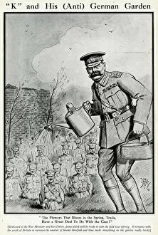 Kitchener Gallery: Cartoon, K and His (Anti) German Garden, WW1