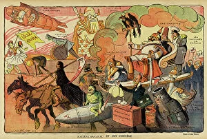 Scythe Collection: Cartoon, Kaiser Carnival and his cortege, WW1