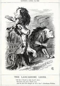 Images Dated 24th January 2020: Cartoon, The Lancashire Lions (Disraeli and Gladstone)