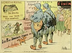 Images Dated 30th October 2015: Cartoon, On leave in Paris, WW1