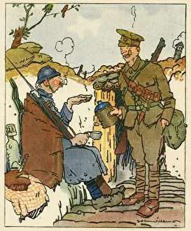 Symbolic Prints: Cartoon, The little English knife, WW1