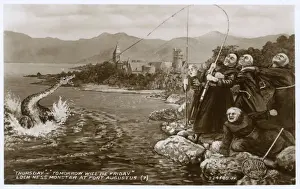 Monsters Prints: Cartoon, Loch Ness Monster at Fort Augustus, Scotland
