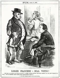 Exchequer Collection: Cartoon, Lodger Franchise v Dual Voting! (Disraeli)