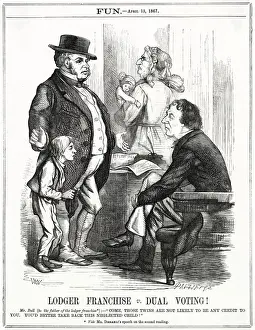 Franchise Prints: Cartoon, Lodger Franchise v Dual Voting! (Disraeli)