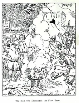 Barclay Prints: Cartoon, The Man who Discovered the First Brew